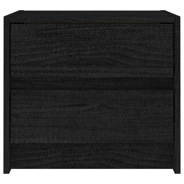 vidaXL sengeskabe 2 stk. 40x30,5x35,5 cm massivt fyrretr&aelig; sort