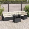vidaXL Havesofa S&aelig;t med pude 7 pcs Sort Poly rattan