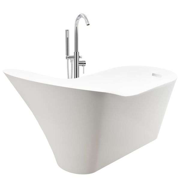 vidaXL fritst&aring;ende badekar og hane 210 L 118,5 cm s&oslash;lvfarvet
