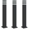 vidaXL udend&oslash;rs standerlamper 3 stk. stikkontakt 80 cm aluminium sort