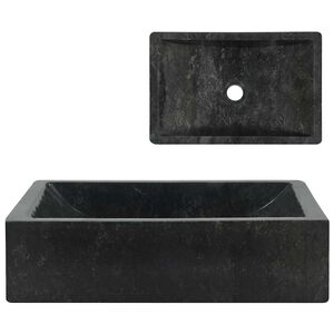vidaXL h&aring;ndvask 45x30x12 cm marmor sort h&oslash;jglans