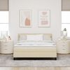 vidaXL Box spring seng med madras Creme 140 x 200 cm Stof