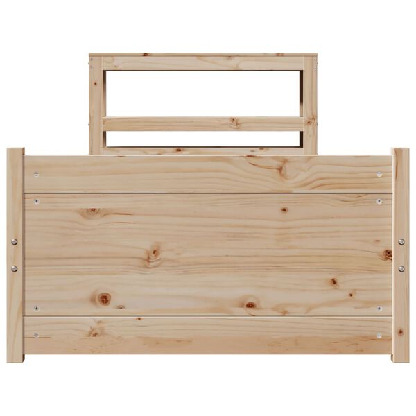 vidaXL sengeramme med sengegavl 100x200 cm massivt fyrretræ