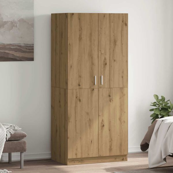vidaXL garderobe 90x52x200 cm konstrueret tr&aelig; kunsteg