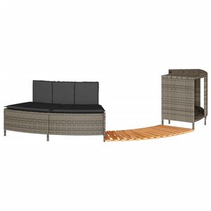 vidaXL spakant polyrattan og massivt akacietr&aelig; gr&aring;