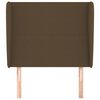 vidaXL sengegavl med kanter 103x23x118/128 cm stof m&oslash;rkebrun