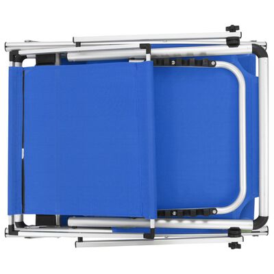 vidaXL foldbar liggestol med tag aluminium og textilene blå
