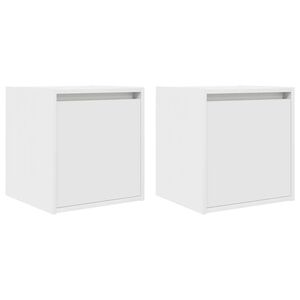 vidaXL v&aelig;gh&aelig;ngte sengeborde 2 stk. 38x34x40 cm hvid