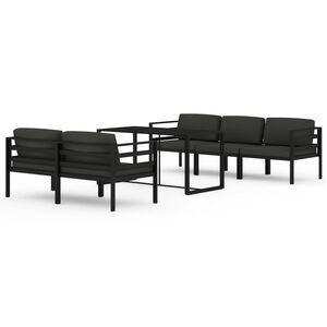 vidaXL lounges&aelig;t til haven 6 dele med hynder aluminium antracitgr&aring;