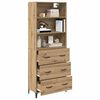 vidaXL Highboard Artisan Egetr&aelig; 69,5 x 34 x 180 cm Konstrueret tr&aelig;
