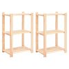 vidaXL reoler 2 stk. 3 hylder 60x38x90 cm massivt fyrretr&aelig; 150 kg