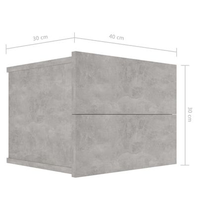 vidaXL sengeskab 40x30x30 cm spånplade betongrå