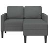 vidaXL 2-personers sofa med chaiselong L-formet m&oslash;rkegr&aring; 125 cm stof