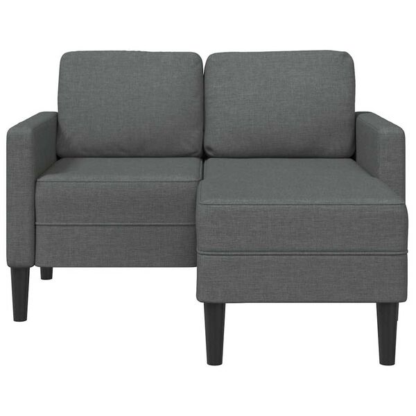 vidaXL 2-personers sofa med chaiselong L-formet m&oslash;rkegr&aring; 125 cm stof