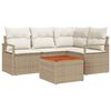 vidaXL Havesofa S&aelig;t 5 stk. Beige og creme polyrattan