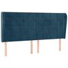vidaXL sengegavl med kanter 203x23x118/128 cm fl&oslash;jl m&oslash;rkebl&aring;