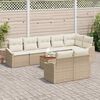 vidaXL Havesofa S&aelig;t med pude 9 pcs Beige polyrattan