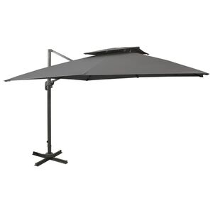 vidaXL h&aelig;ngeparasol med dobbelt top 300x300 cm antracitgr&aring;