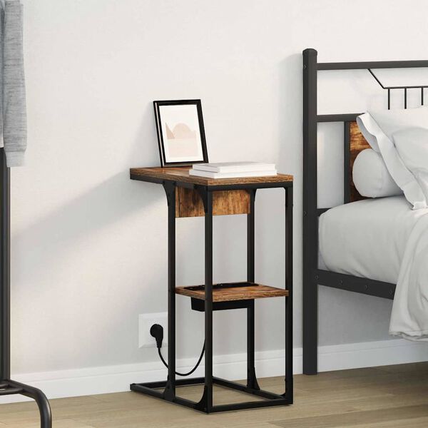 vidaXL Natskab R&oslash;get eg 41,5 x 26 x 60,5 cm Konstrueret tr&aelig;