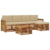 vidaXL Udend&oslash;rs sofagruppe med pude 6 pcs Naturlig og Beige
