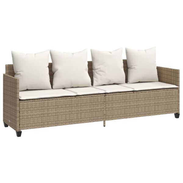 vidaXL loungesofa med hynder polyrattan beige