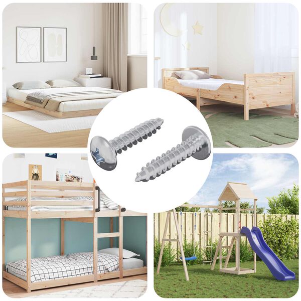 vidaXL Tr&aelig;skruer 2 pcs S&oslash;lv M4 x 20 mm St&aring;l