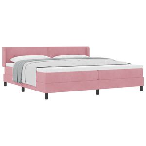 vidaXL Box spring seng med hovedg&aelig;rde Lyser&oslash;d 200 x 200 cm Fl&oslash;jl