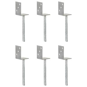 vidaXL hegnspl&oslash;kker 6 stk. 8x6x30 cm galvaniseret st&aring;l s&oslash;lvfarvet