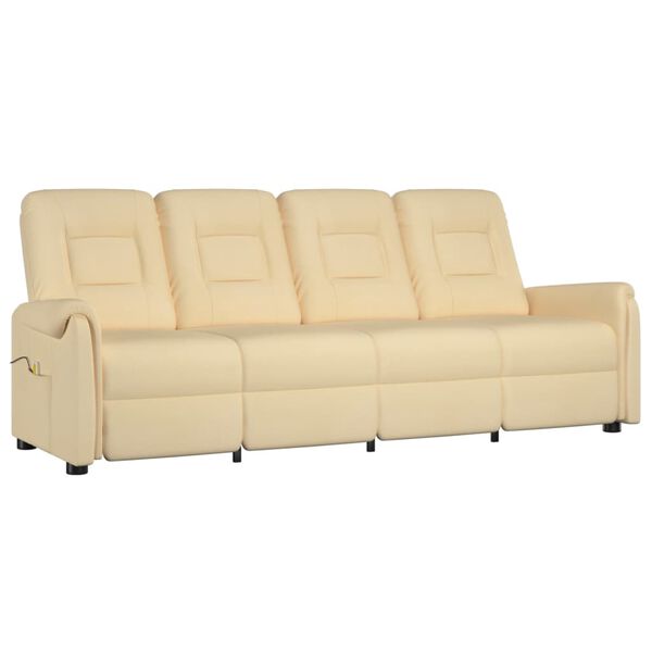 vidaXL 4-personers massagestol mikrofiberstof cremefarvet