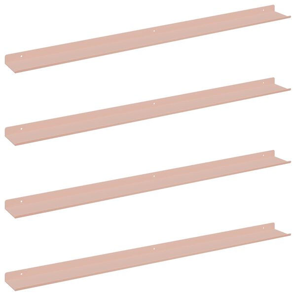 vidaXL Sv&aelig;vende hylde V&aelig;gmonteret 4 pcs Lyser&oslash;d 100 x 9 x 2,5 cm St&aring;l