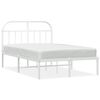 vidaXL sengeramme med sengegavl 135x190 cm metal hvid