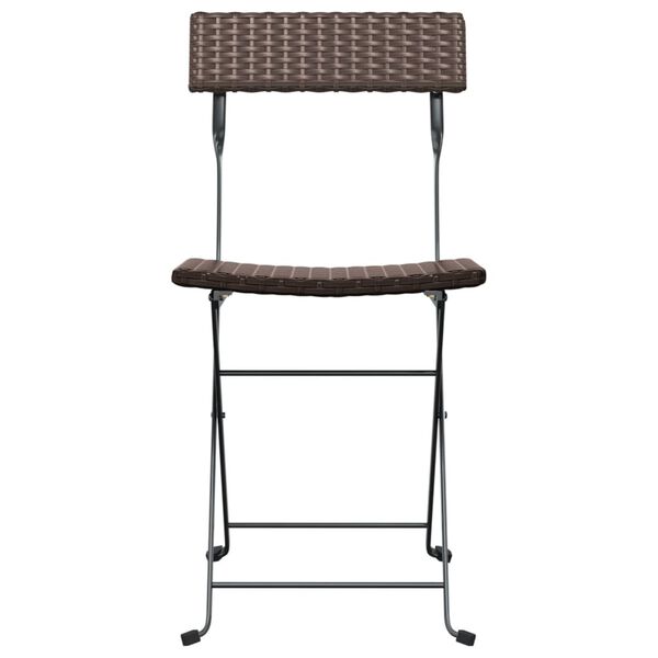 vidaXL foldbare bistrostole 8 stk. polyrattan og stål brun