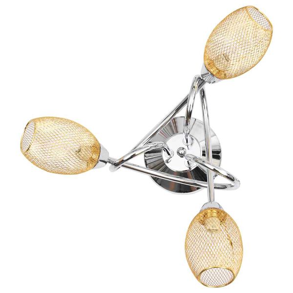 vidaXL loftlampe med forgyldte lampesk&aelig;rme til 3 G9-p&aelig;rer