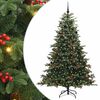 vidaXL Kunstigt juletr&aelig; med stativ Gr&oslash;n 210 cm PVC og metal og plast