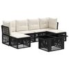 vidaXL Havesofa S&aelig;t 7 stk. Sort polyrattan