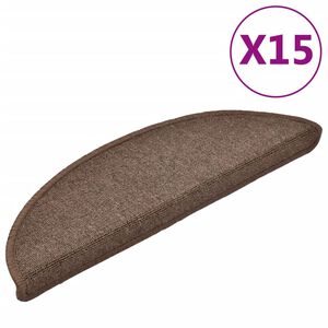 vidaXL trappem&aring;tter 15 stk. 56x17x3 cm kaffebrune halvrund