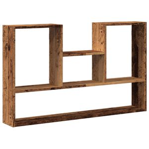 vidaXL v&aelig;ghylde 99x15x60 cm konstrueret tr&aelig; sort gammelt tr&aelig;-look