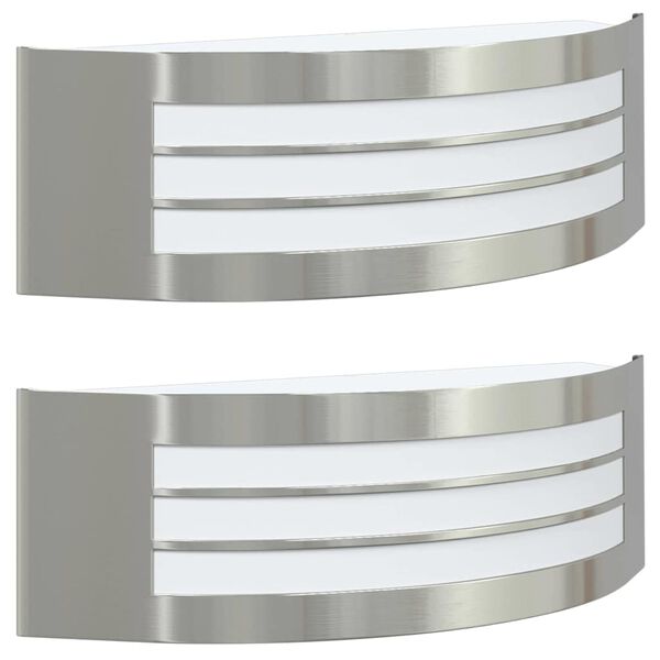 vidaXL Udendørs væglamper 2 pcs Sølv 32 x 10 x 10 cm Rustfrit stål