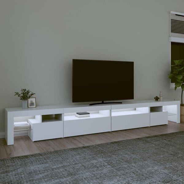 vidaXL tv-skab med LED-lys 290x36,5x40 cm hvid