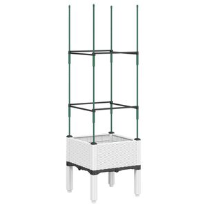 vidaXL plantekasse med espalier 40x40x142,5 cm PP hvid