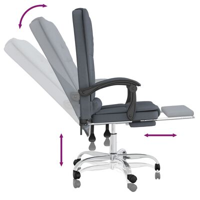 vidaXL kontorstol med massagefunktion fløjl mørkegrå