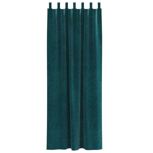 vidaXL Mørklægningsgardiner 2 pcs Mørkegrøn 140 x 260 cm Fløjl