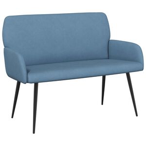 vidaXL 2-personers sofa med metalben 2-personers Bl&aring; Velourstof