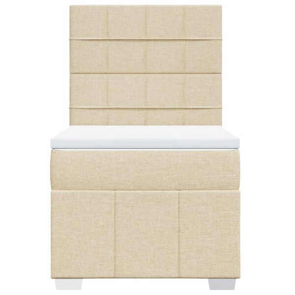 vidaXL kontinentalseng med madras 90x200 cm stof cremefarvet