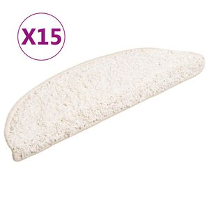 vidaXL trappem&aring;tter 15 stk. 56x17x3 cm hvide halvrunde