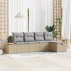 vidaXL Havesofa S&aelig;t med pude 5 pcs Beige Poly rattan