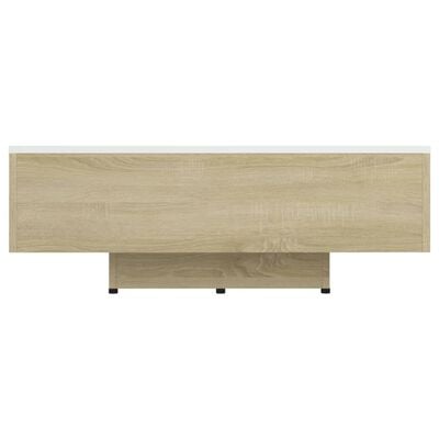 vidaXL sofabord 85x55x31 cm konstrueret træ hvid og sonoma-eg