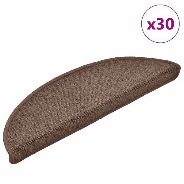 vidaXL trappem&aring;tter 30 stk. 56x17x3 cm kaffebrune halvrund