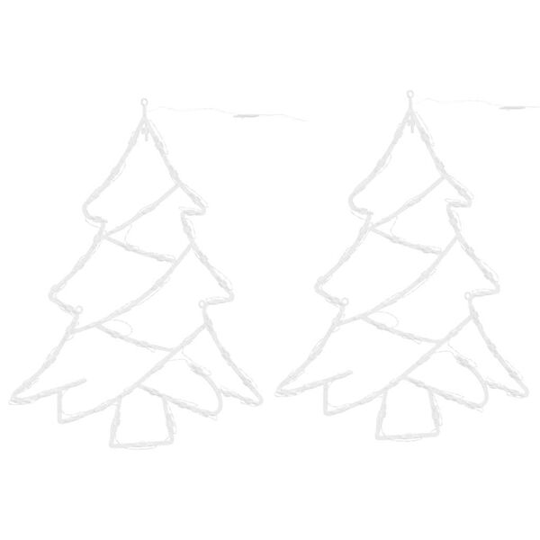 vidaXL Julelys juletræssilhuet 2 stk 50 LED'er varm hvid