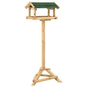 vidaXL fuglehus med stativ 37x28x100 cm massivt fyrretr&aelig;